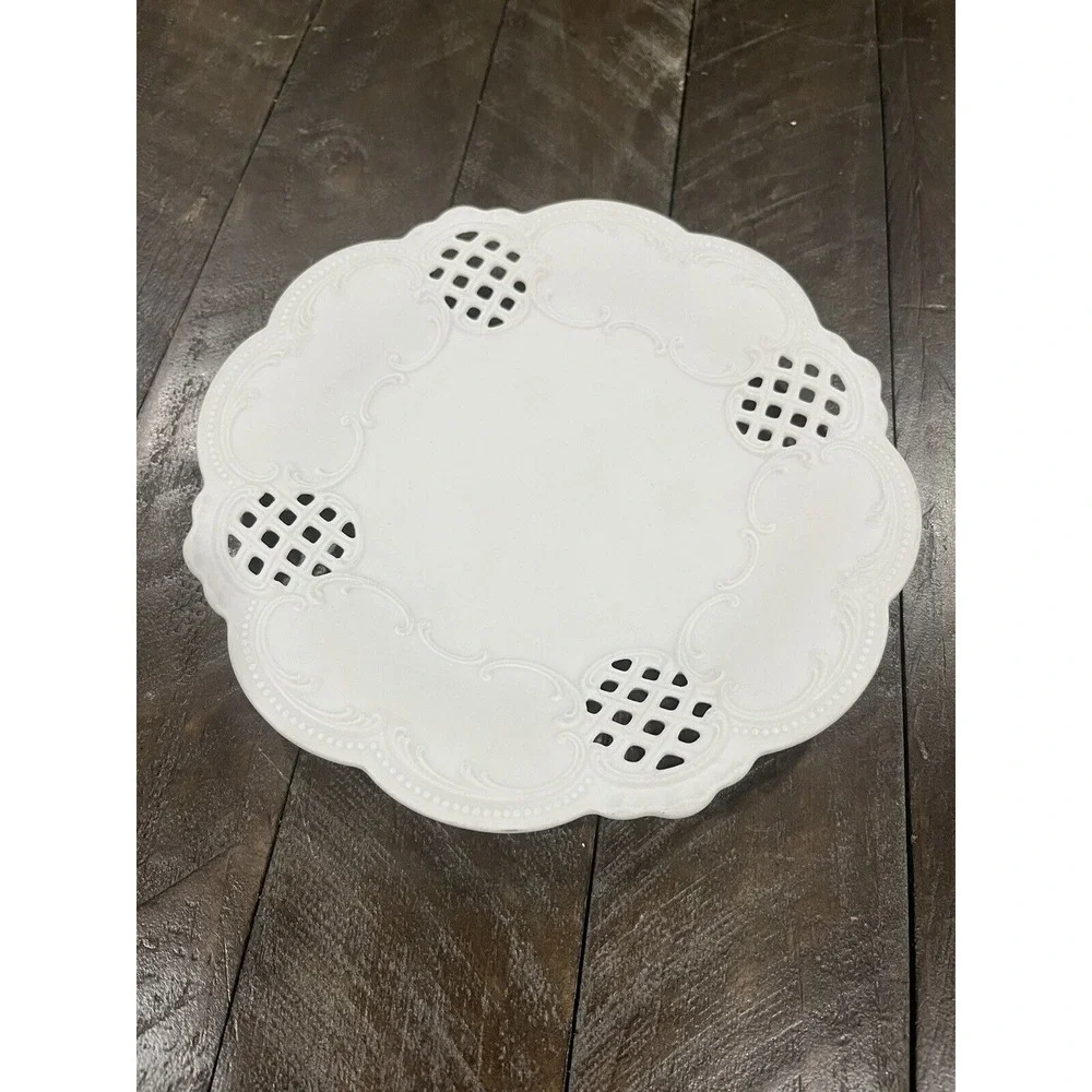 Vintage Tirschenreuth Bavaria Germany Scallop Lace‎ White 8